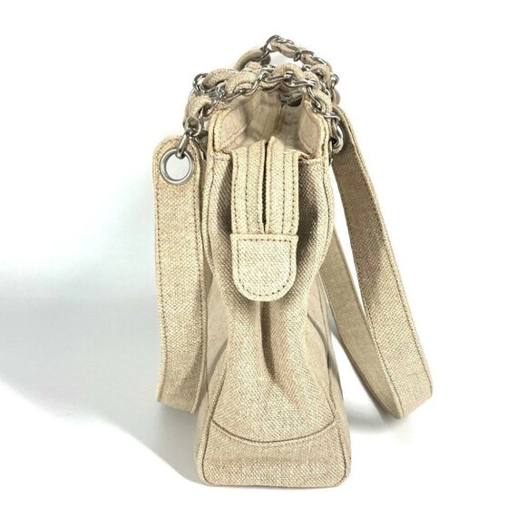 CHANEL vintage CC CC Mark Chain Bag Shoulder Tote Bag Shoulder Bag Canvas Beige - Picture 10 of 14